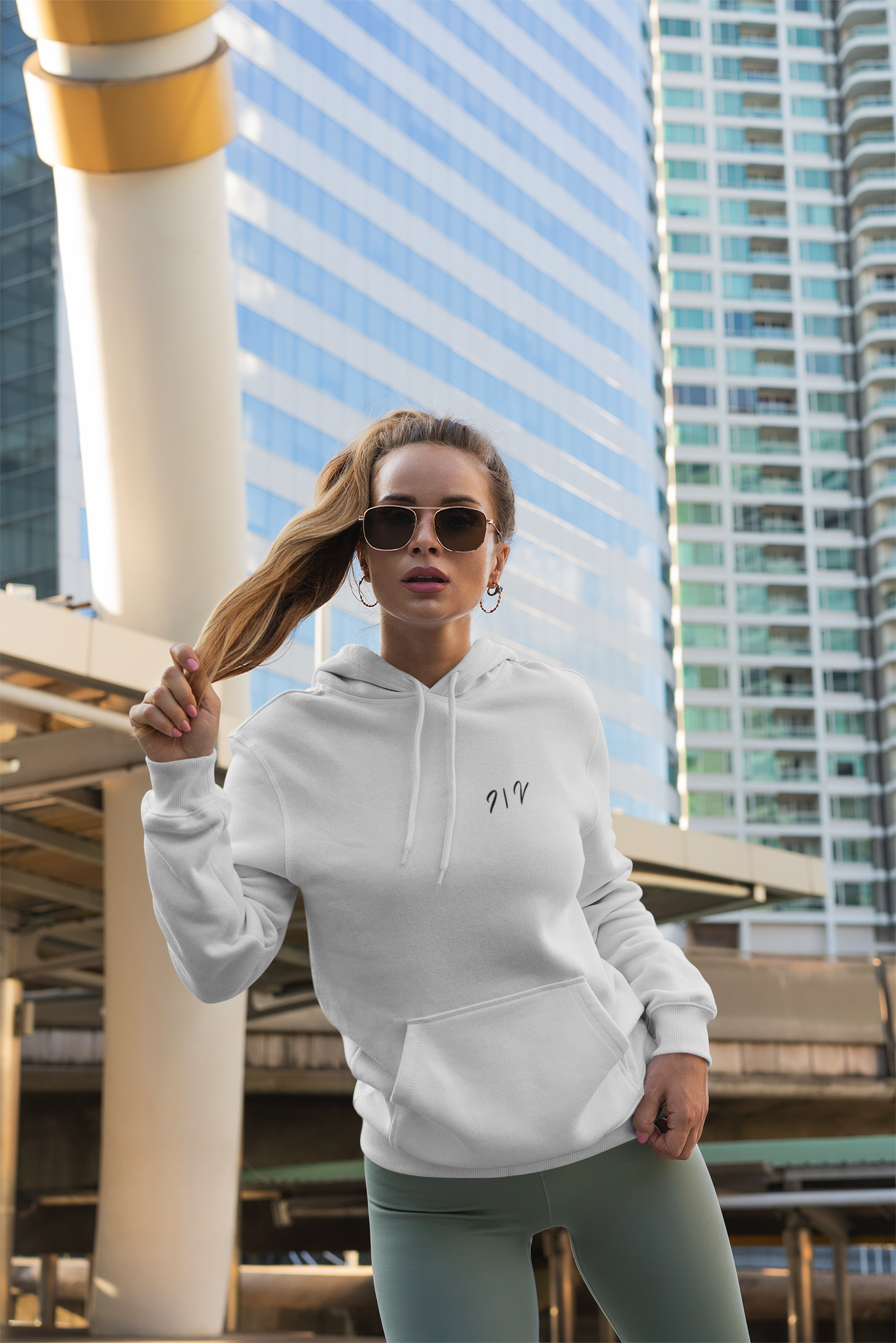 Leichter Hoodie - Weiß