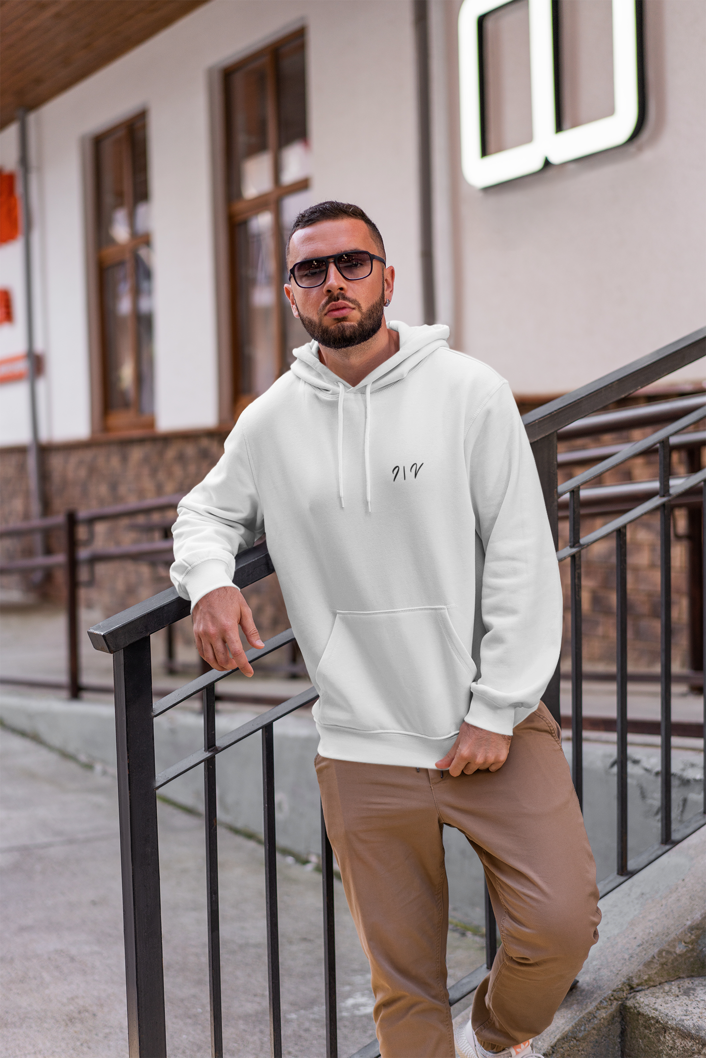 Leichter Hoodie - Weiß